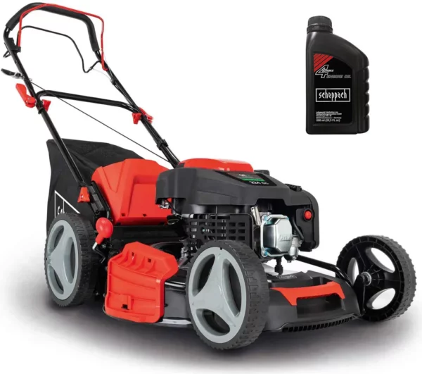 Scheppach Benzin-Rasenmäher MS230-53 | 224 cm³ 4-Takt-Benzinmotor mit 6PS / 5150W | 53cm Schnittbreite | Höhenverstellbar | Radantrieb | inkl. Motoröl
