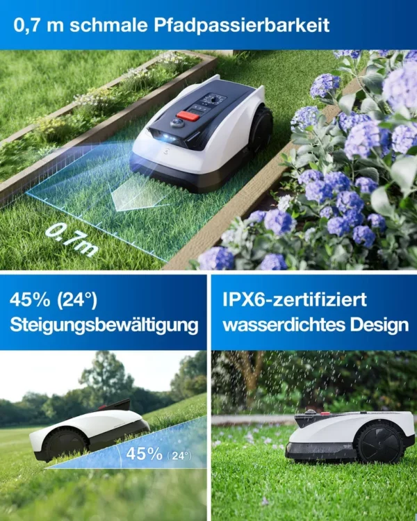 ECOVACS Mähroboter GOAT O500 Panorama mit absolut präziser Navigation White One Size