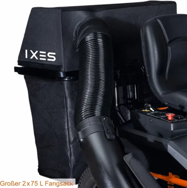 IXES IX-ERT-920E Akku Aufsitzrasenmäher 92cm Schnittbreite mit Fangkorb | 48V 75Ah | Rasentraktor mit LED Licht & Tempomat