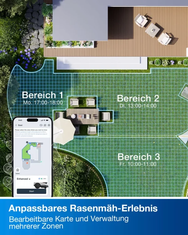 ECOVACS Mähroboter GOAT O1200 RTK mit ultra-präziser Positionierung Grey One Size