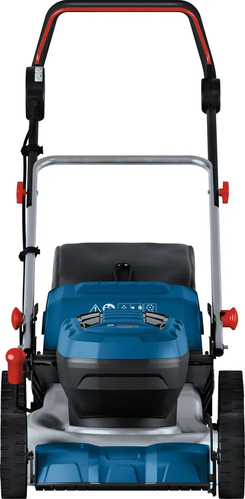 Bosch Professional 18V System Akku-Rasenmäher GRA 18V2-46 (Schnittbreite: 46 cm, 6-stufige Höheneinstellung, 60-Liter-Textil-Grasfangkorb, inkl. 2 x Isolierschlüssel, Mulcher)