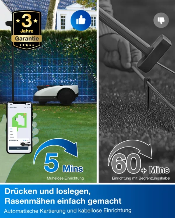 ECOVACS Mähroboter GOAT O500 Panorama mit absolut präziser Navigation White One Size