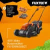 FUXTEC 40V Akku Rasenmäher FX-E1RM20 SET - 33cm Schnittbreite | 14Kg | 2x20V | 2 x Akku 2Ah | Doppel- Ladegerät 2,4A | 2,5-6,5cm Schnitthöhe
